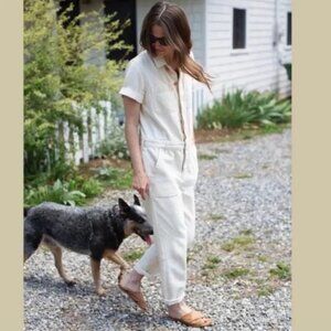 Everlane The Supersoft Jean Coverall Denim Jumpsuit Bone